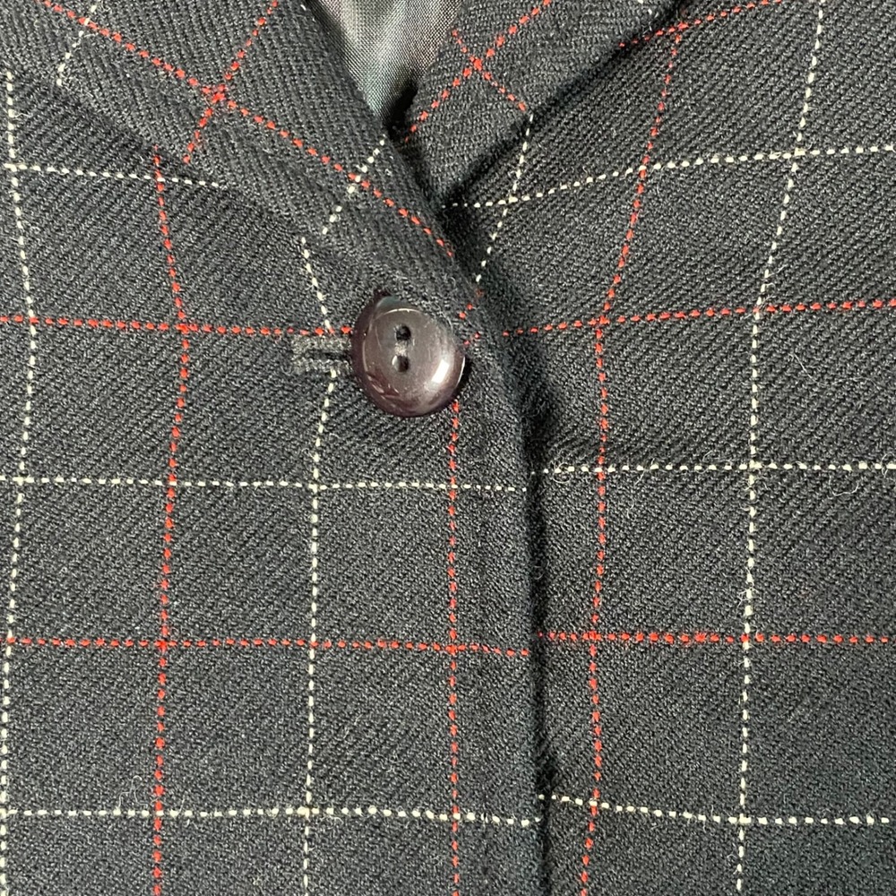 Vintage Pendleton 100% Pure Virgin Wool Windowpane Grid Blazer Jacket Size 16